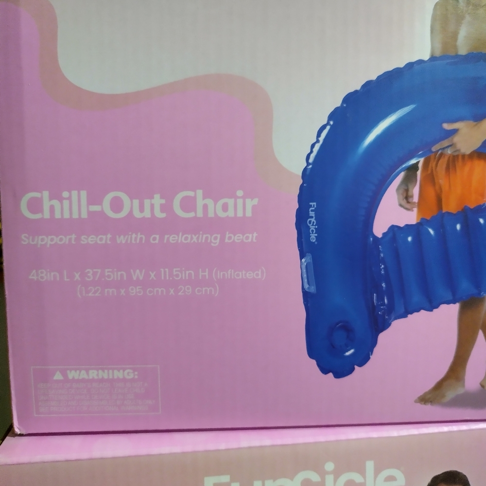 2) Funsical Chill Out Chair Lounge Pool Float Cup Holder Beach NIB - Picture 2 of 3